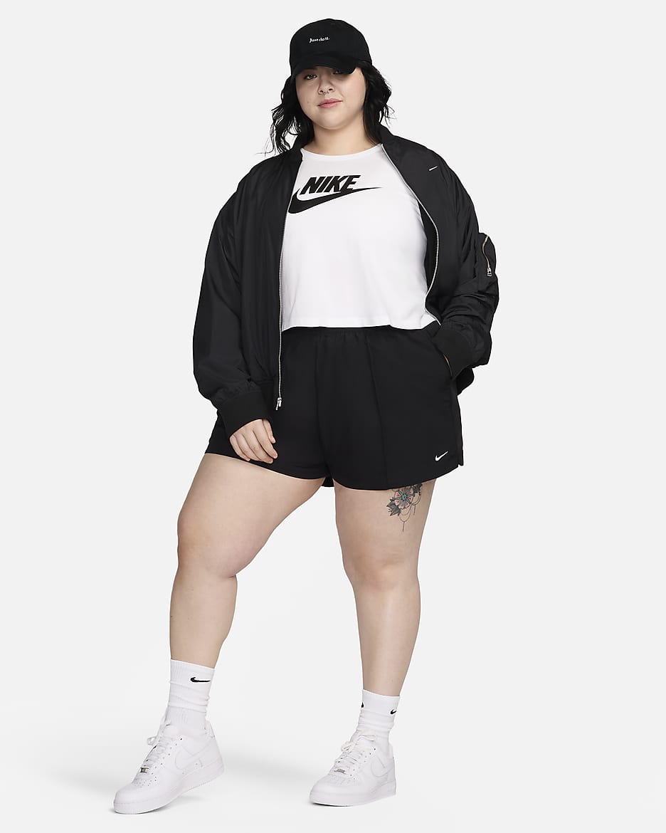 Nike Sportswear Everything Wovens Women's Mid-Rise 5" Shorts (Plus Size) - Black/White