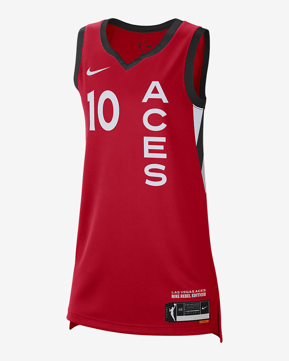 Kelsey Plum Las Vegas Aces 2024 Rebel Edition Women's Nike Dri-FIT WNBA Victory Jersey - University Red