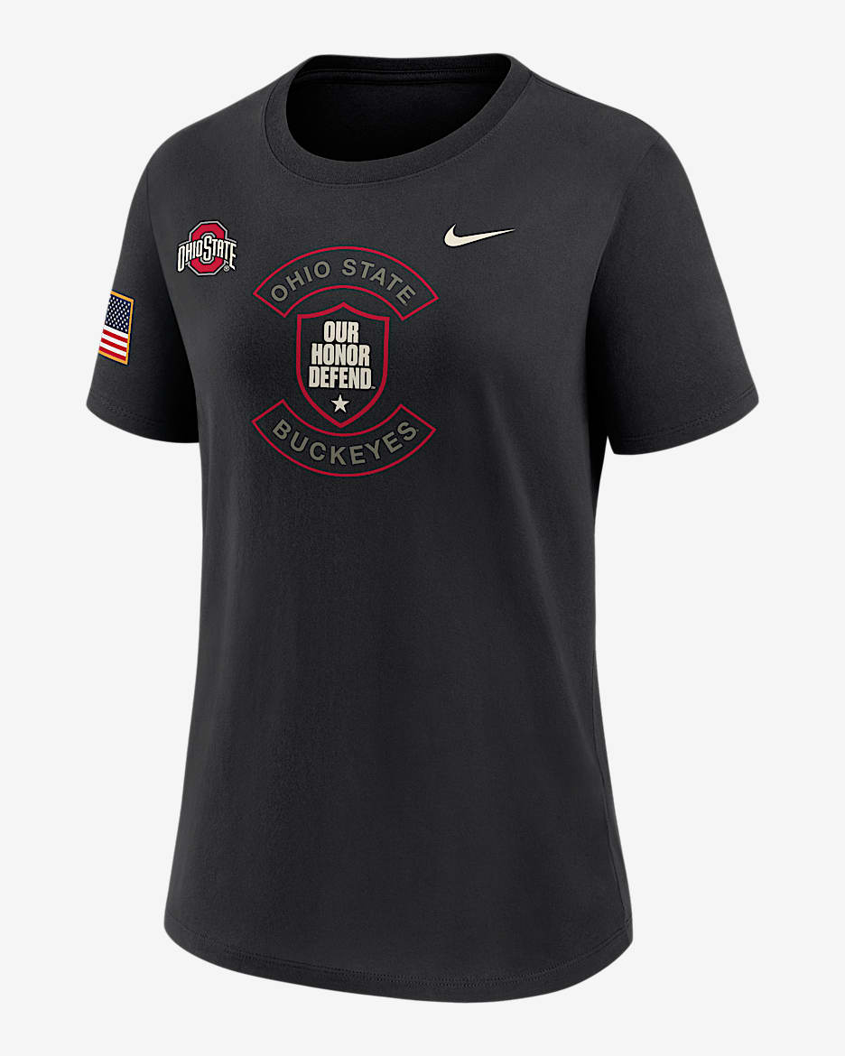 Ohio State Military Appreciation Women's Nike Dri-FIT College T-Shirt - Black
