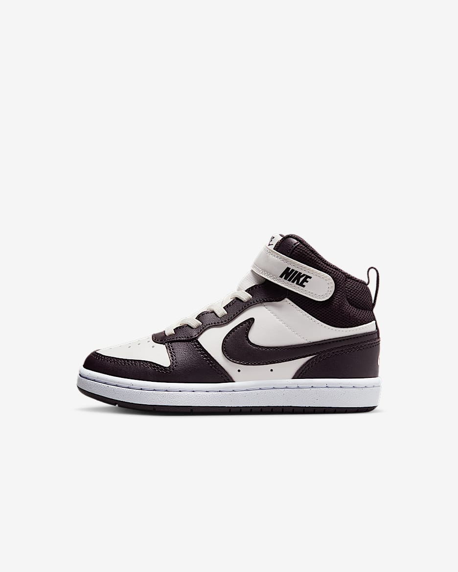 Nike Court Borough Mid 2 Little Kids' Shoes - Sail/White/Burgundy Ash