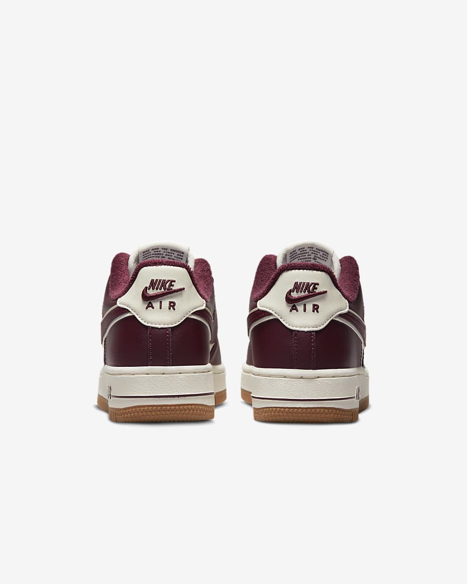 Nike Air Force 1 LV8 3 Older Kids' Shoes - Sail/Gum Medium Brown/Grey Fog/Night Maroon