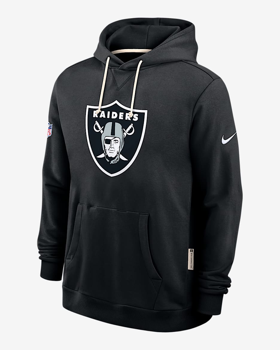 Las Vegas Raiders Initial Home Sideline Men's Nike Dri-FIT NFL Pullover Hoodie - Black