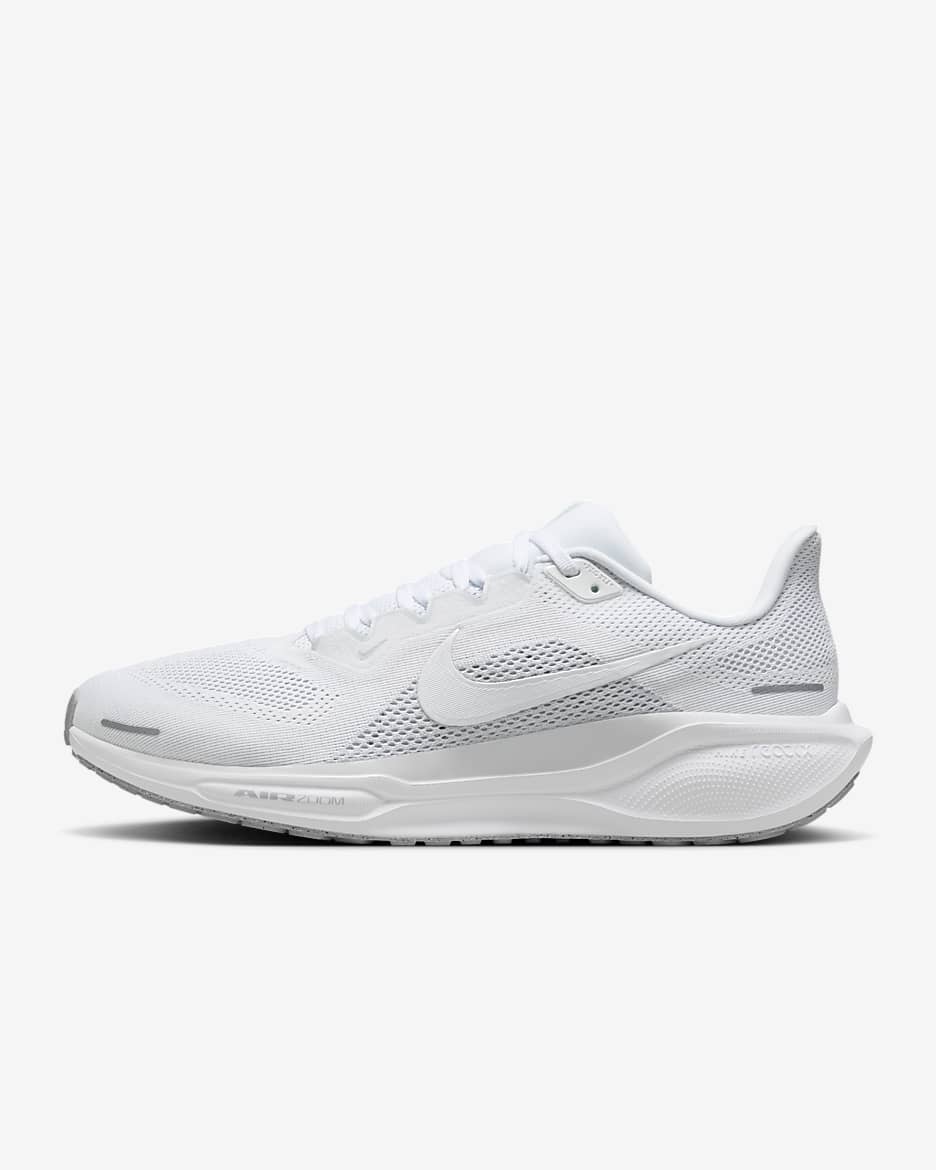 Nike Pegasus 41 Men's Road Running Shoes - White/Pure Platinum/Metallic Silver/White