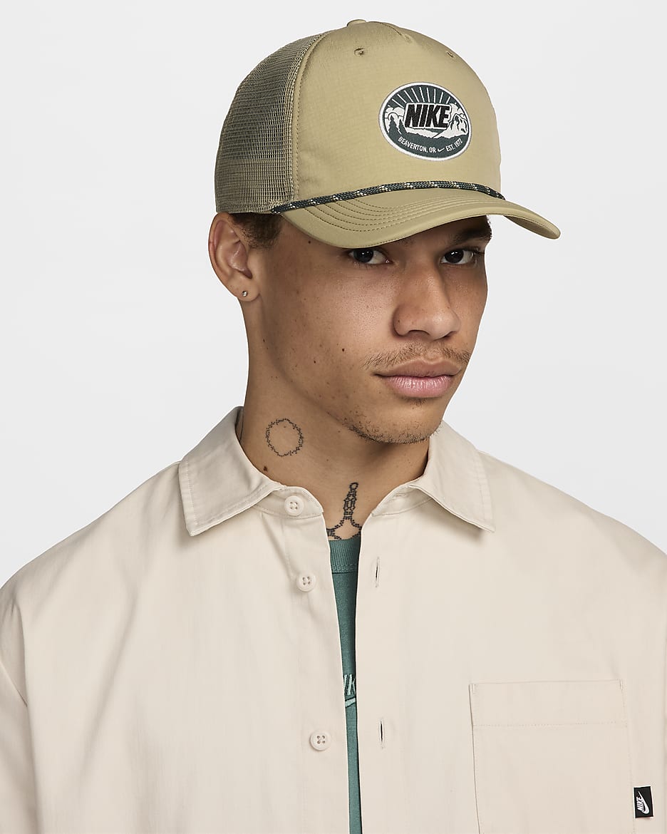 Nike Rise Structured Curved Bill Cap - Neutral Olive/Neutral Olive/Light Bone