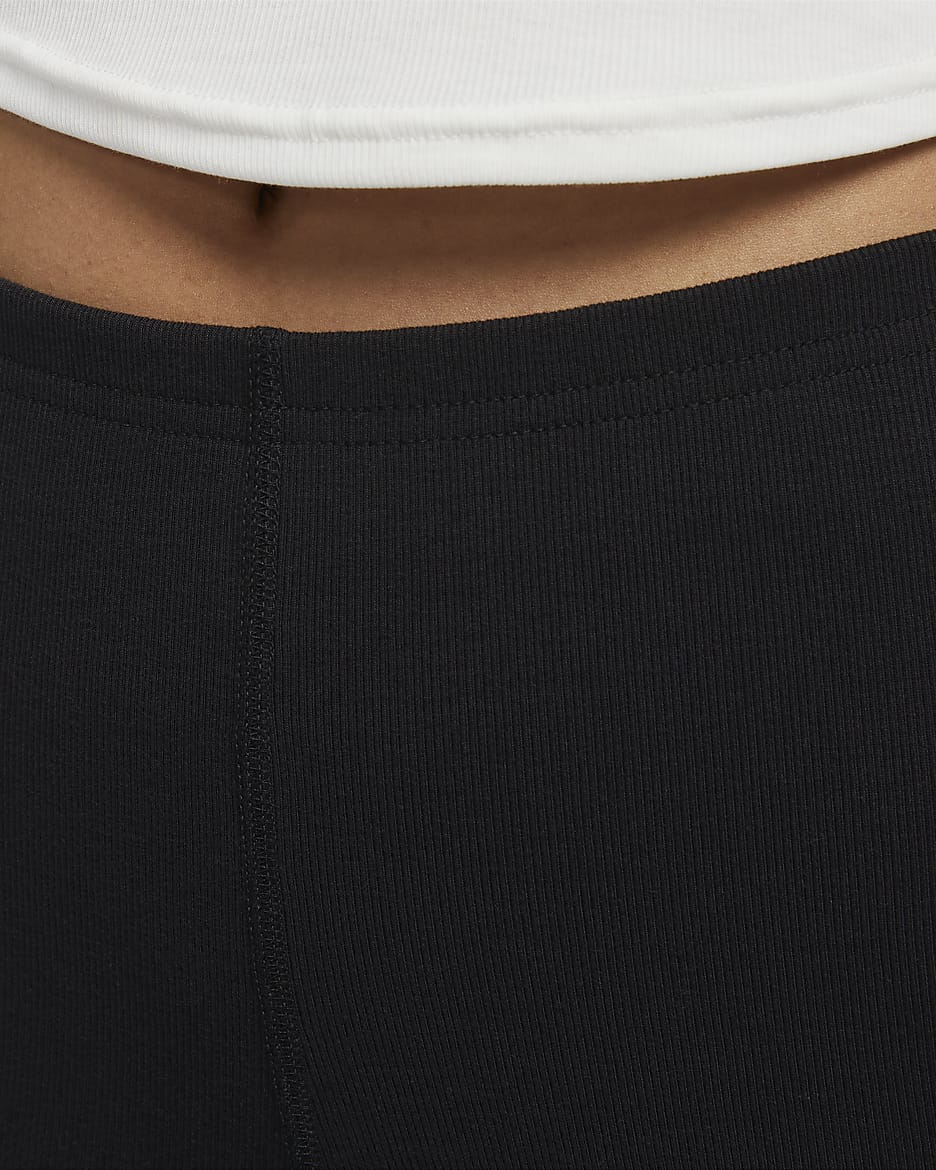 Nike Sportswear Chill Knit Women's Tight Mini-Rib Flared Leggings - Black/Sail