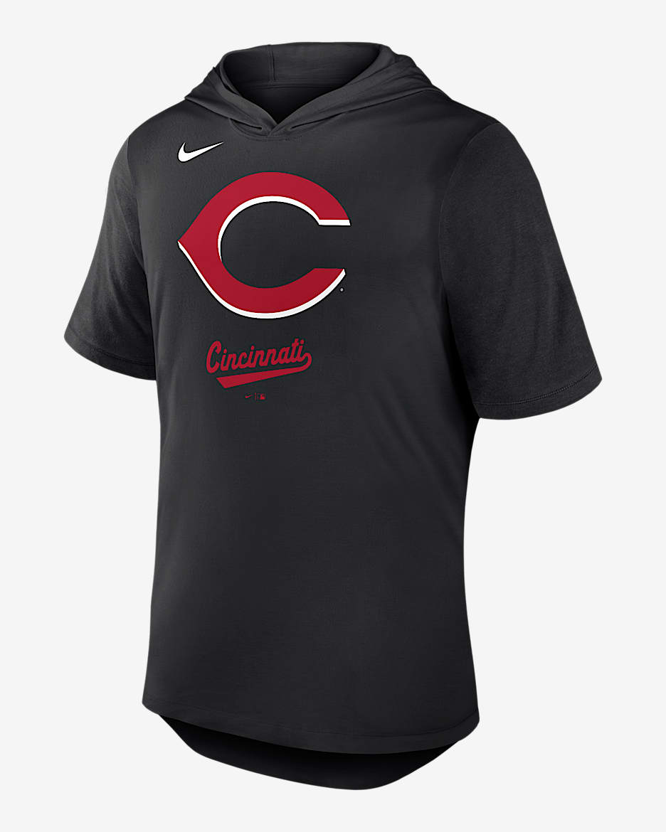 Playera Nike Dri-FIT de la MLB con gorro para hombre Cincinnati Reds Logo - Negro