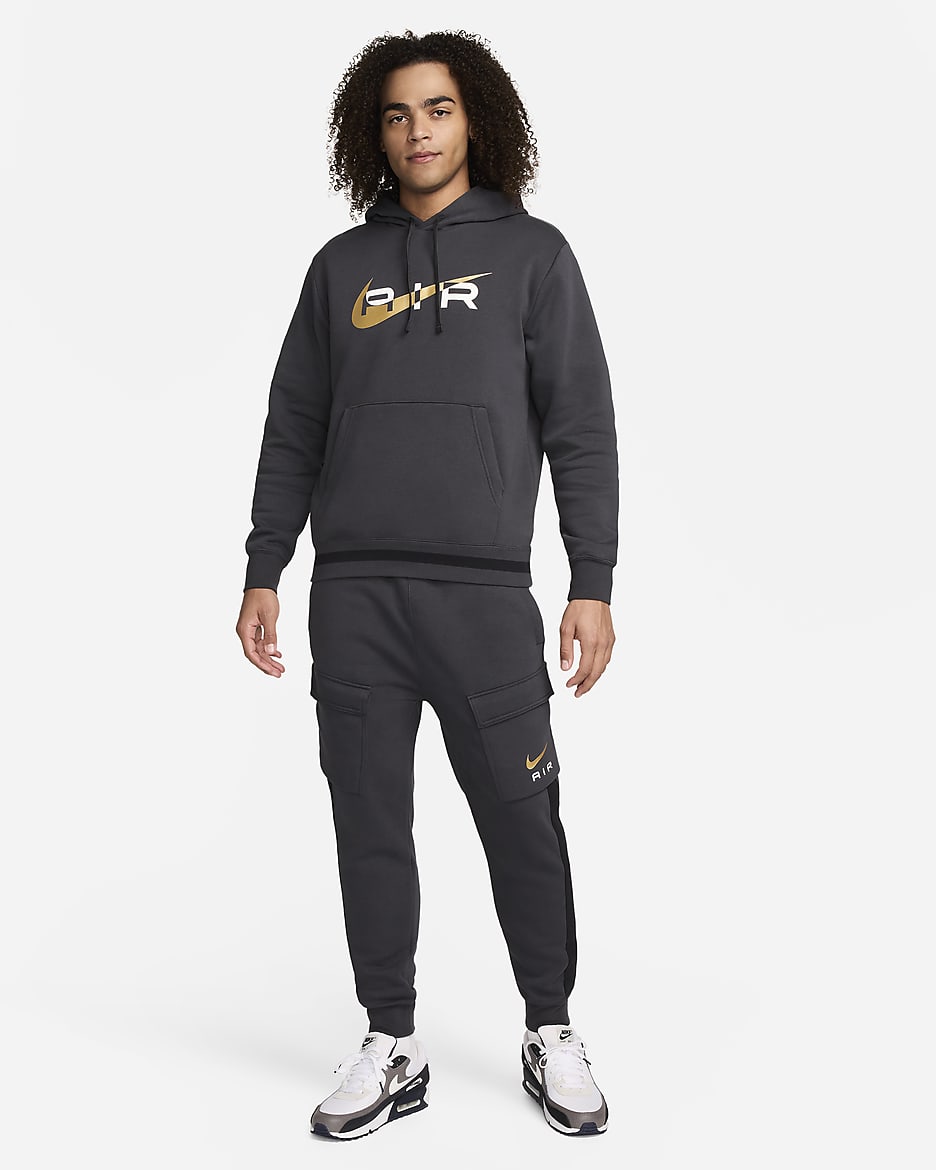 Nike Air Men's Fleece Pullover Hoodie - Dark Smoke Grey