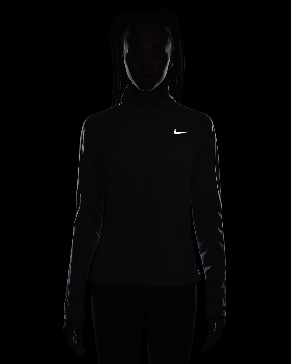 Tröja med kvartslång dragkedja Nike Dri-FIT Pacer för kvinnor - Smoke Grey