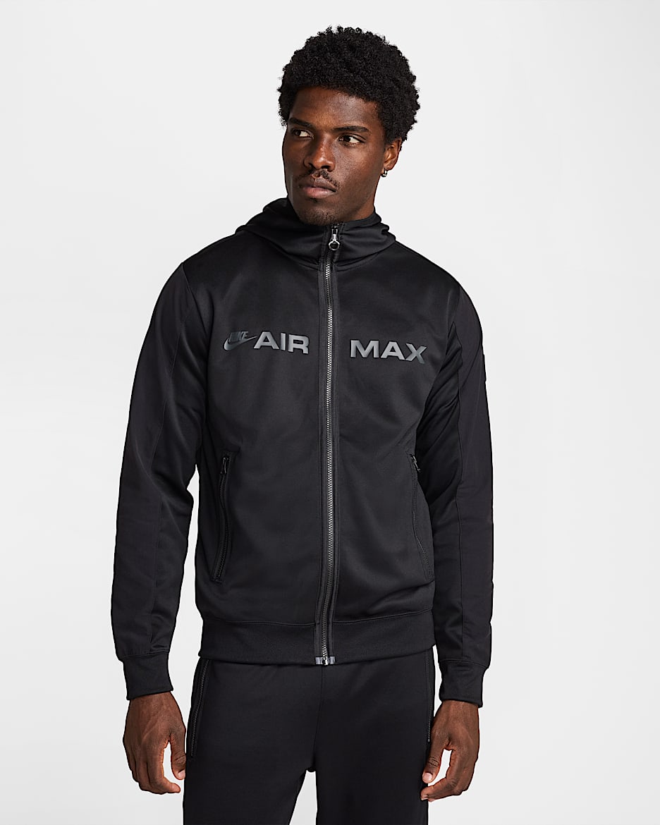 Pánská mikina Nike Sportswear Air Max s kapucí a zipem po celé délce - Černá/Černá/Černá