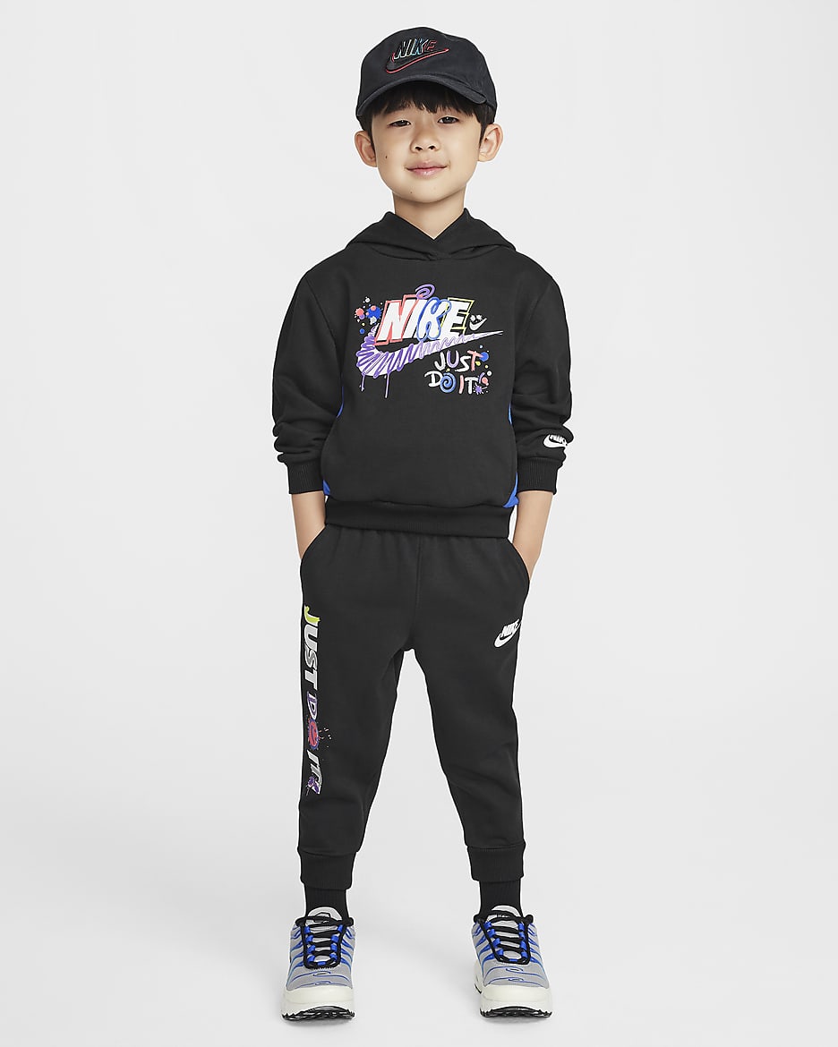 Sudadera con gorro de French Terry infantil Nike Sportswear "Express Yourself" - Negro