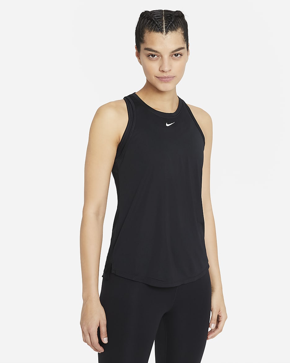 Nike Dri-FIT One Women's Standard Fit Tank - Black/White