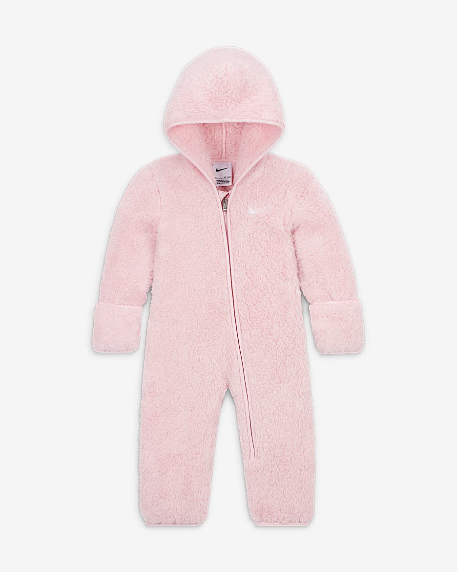 Mono para bebé Nike Hooded Sherpa Coverall - Espuma rosa