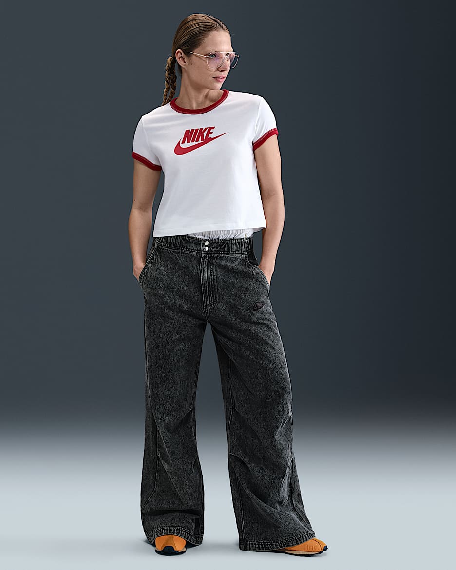 Pantalon tissé en denim Nike Sportswear pour femme - Noir