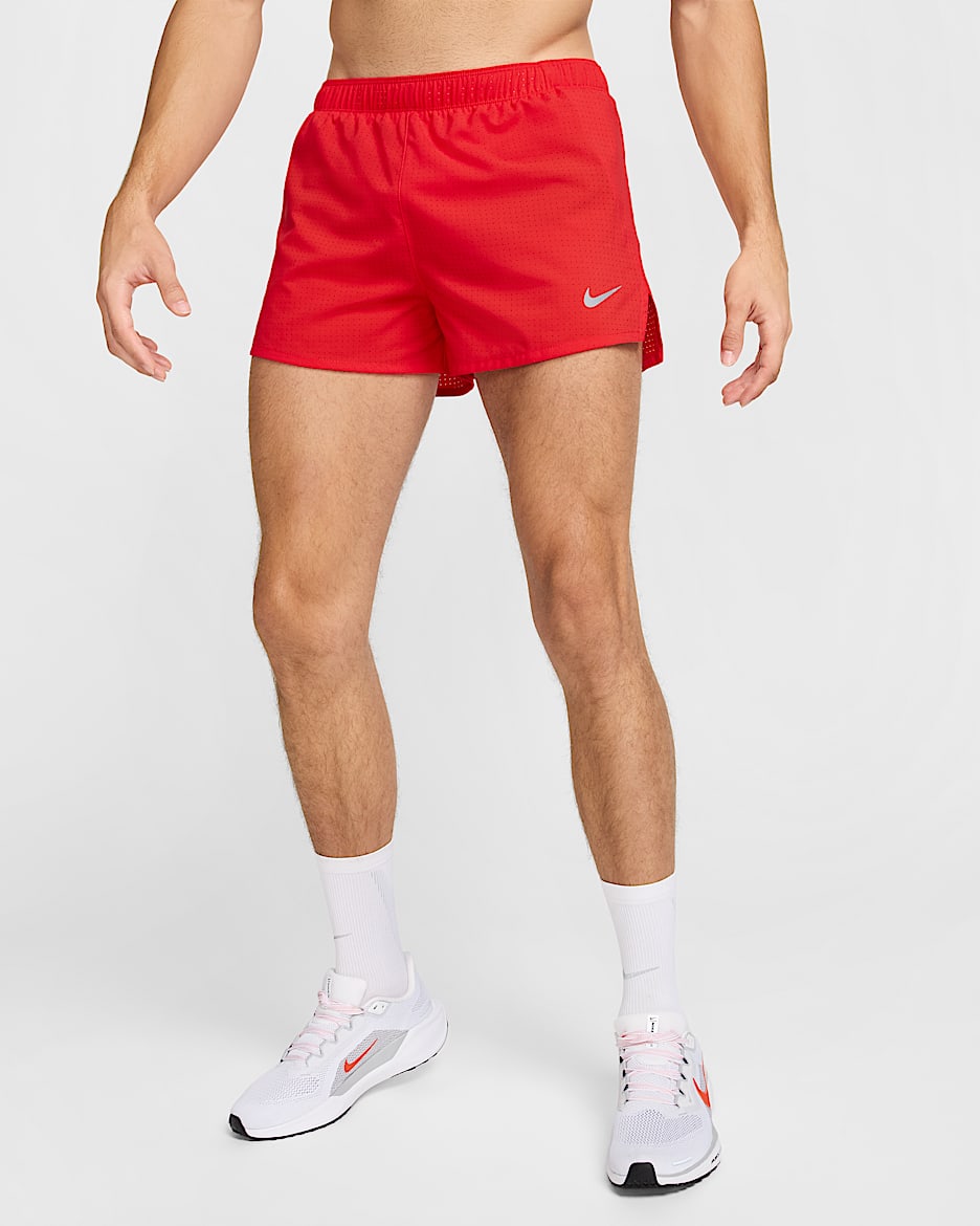 Nike Fast Men's Dri-FIT 3" Brief-Lined Running Shorts - Light Crimson/Black