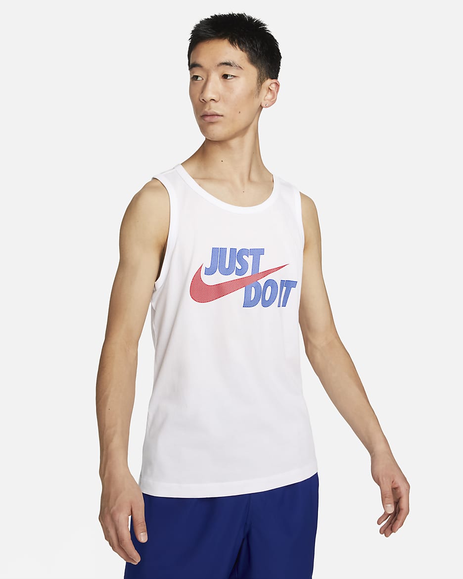 Nike Dri-FIT 男款訓練背心 - 白色