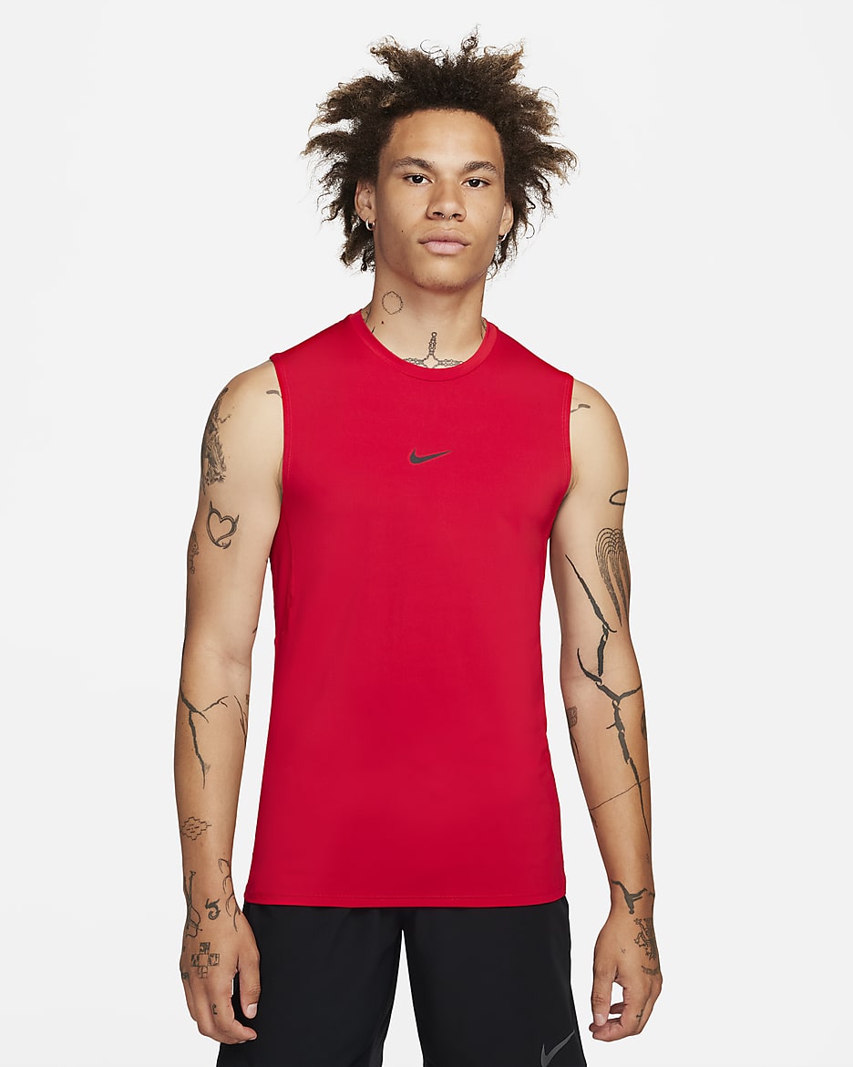 Camiseta sin mangas Dri-FIT para hombre Nike Pro - Rojo universitario/Negro