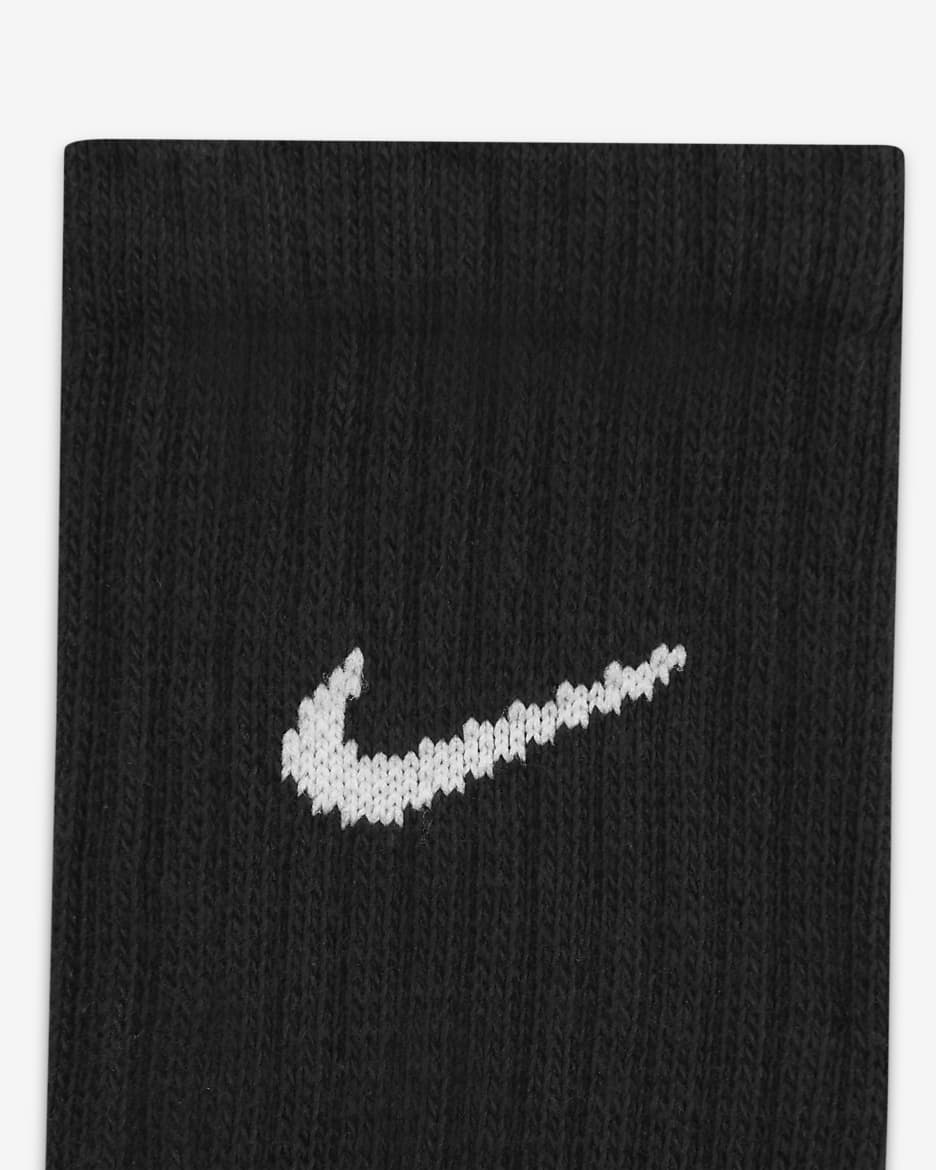 Nike Cushioned Crew-Trainingssocken (3 Paar) - Schwarz/Weiß