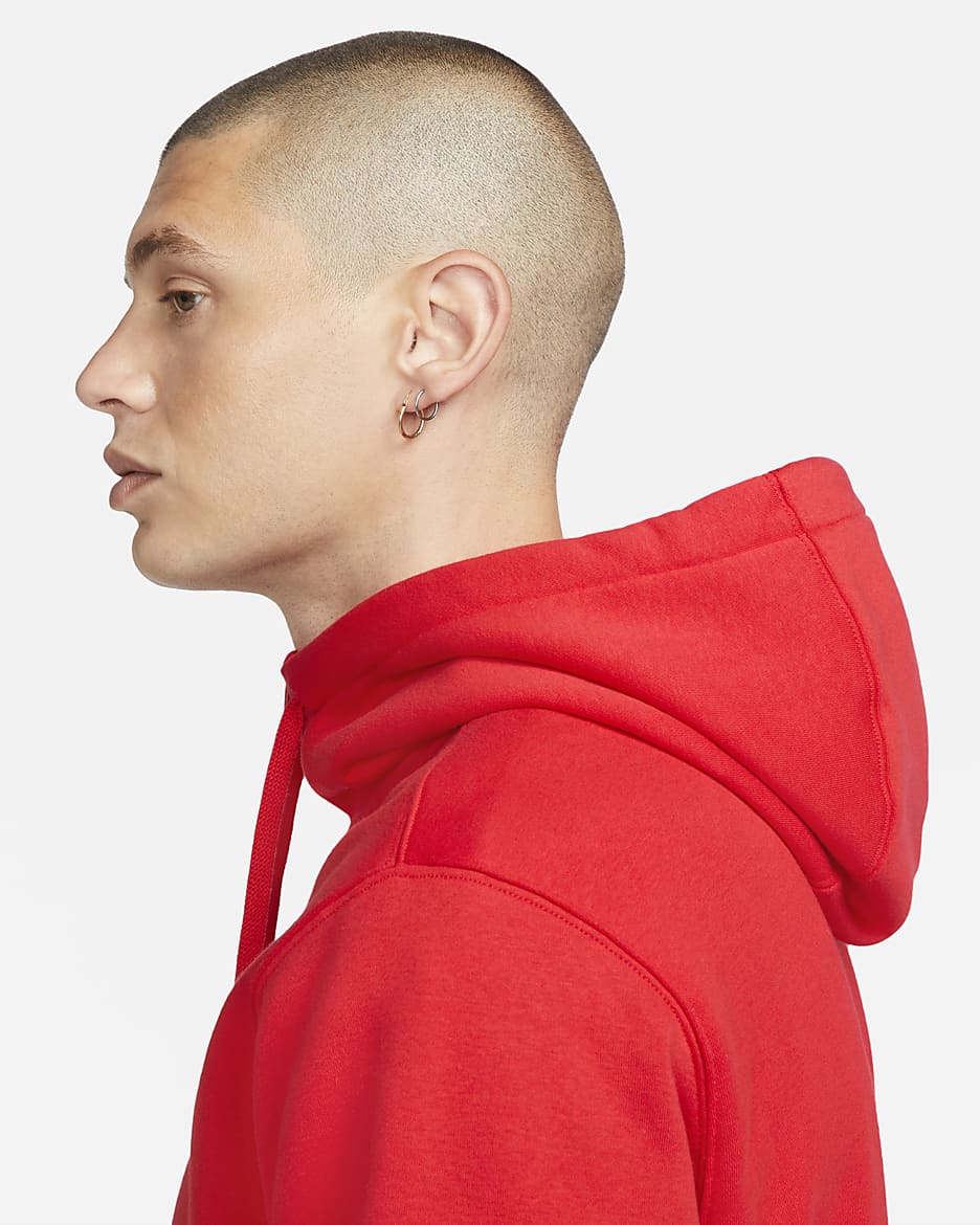nike men's sportswear club fleece hoodie red