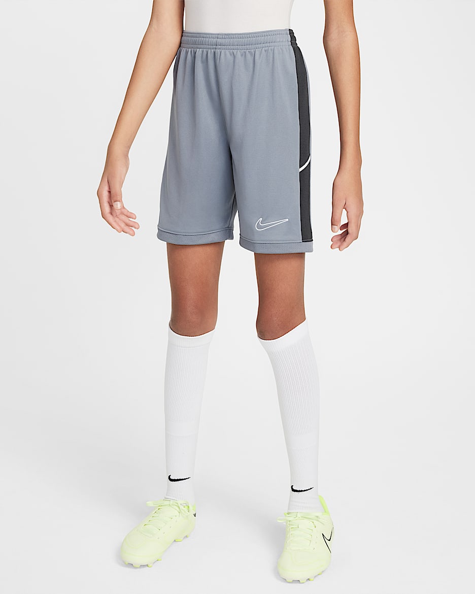 Shorts de fútbol Dri-FIT de 18 cm para niños talla grande Nike Academy - Gris azulado/Antracita/Blanco