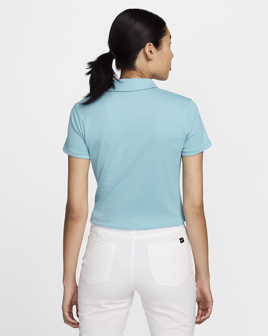 Nike Dri-FIT Victory 女款高爾夫球衫 - Denim Turquoise/白色