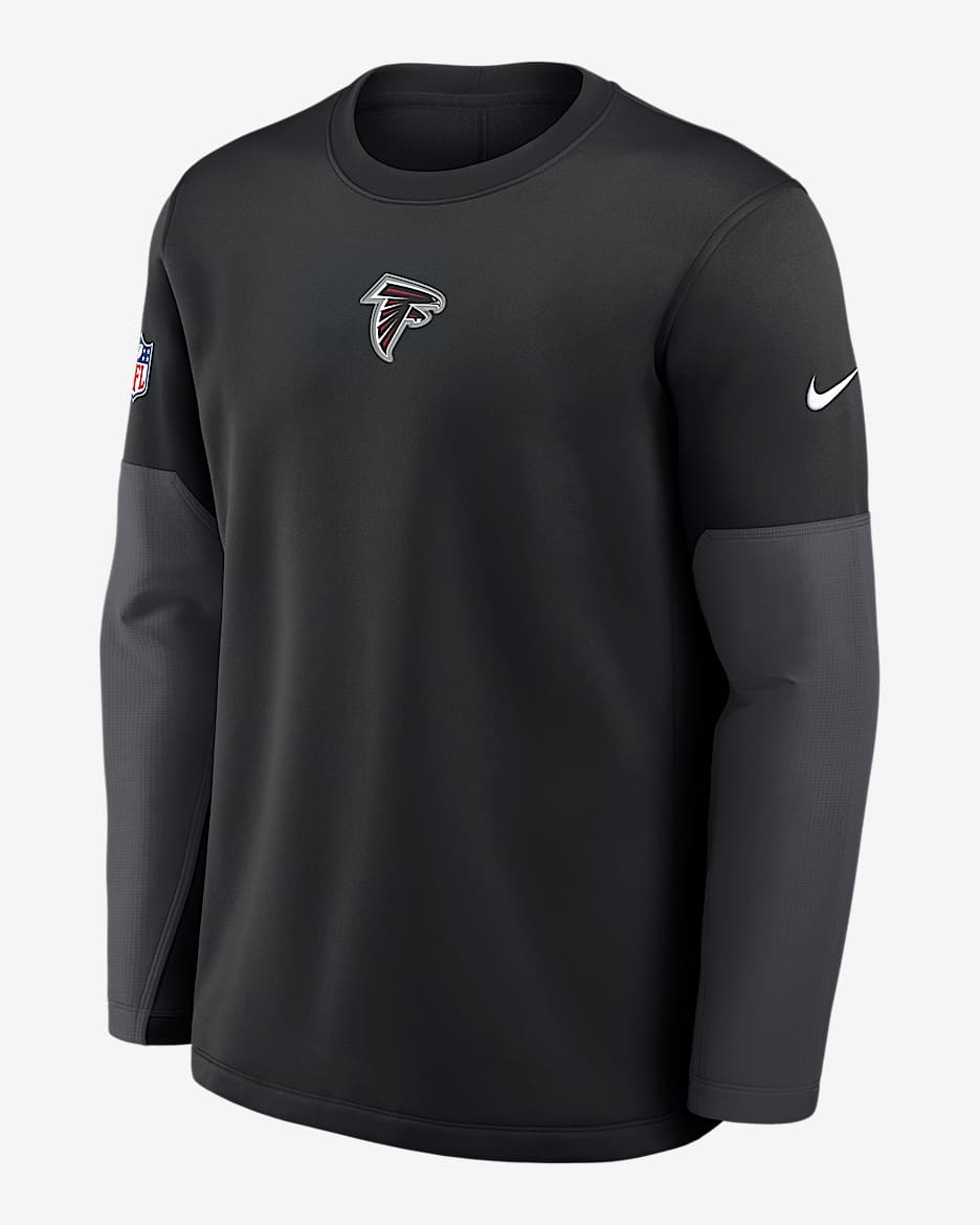 Playera de manga larga Nike Therma-FIT de la NFL para hombre Atlanta Falcons Scripted To Win Sideline Coach - Negro