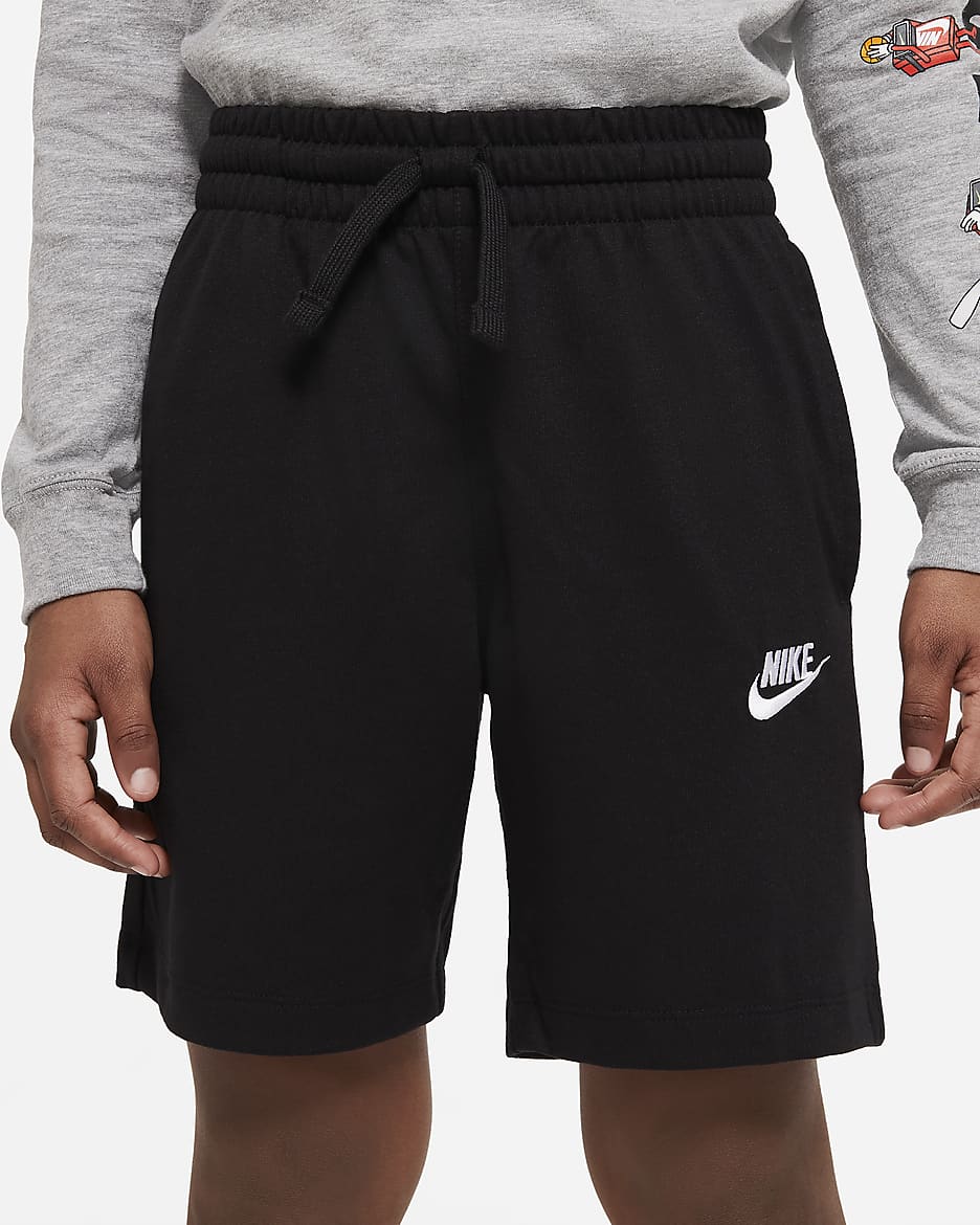 Nike Jersey Older Kids' (Boys') Shorts - Black/White/White