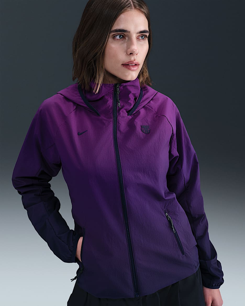 Veste tissée Nike Football FC Barcelona AWF pour femme - Imperial Purple/Bright Grape/Imperial Purple