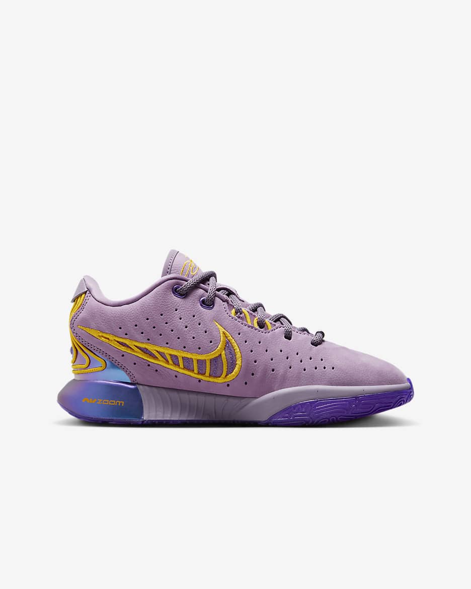 Buty do koszykówki dla dużych dzieci LeBron XXI „Freshwater” - Violet Dust/Purple Cosmos/University Gold