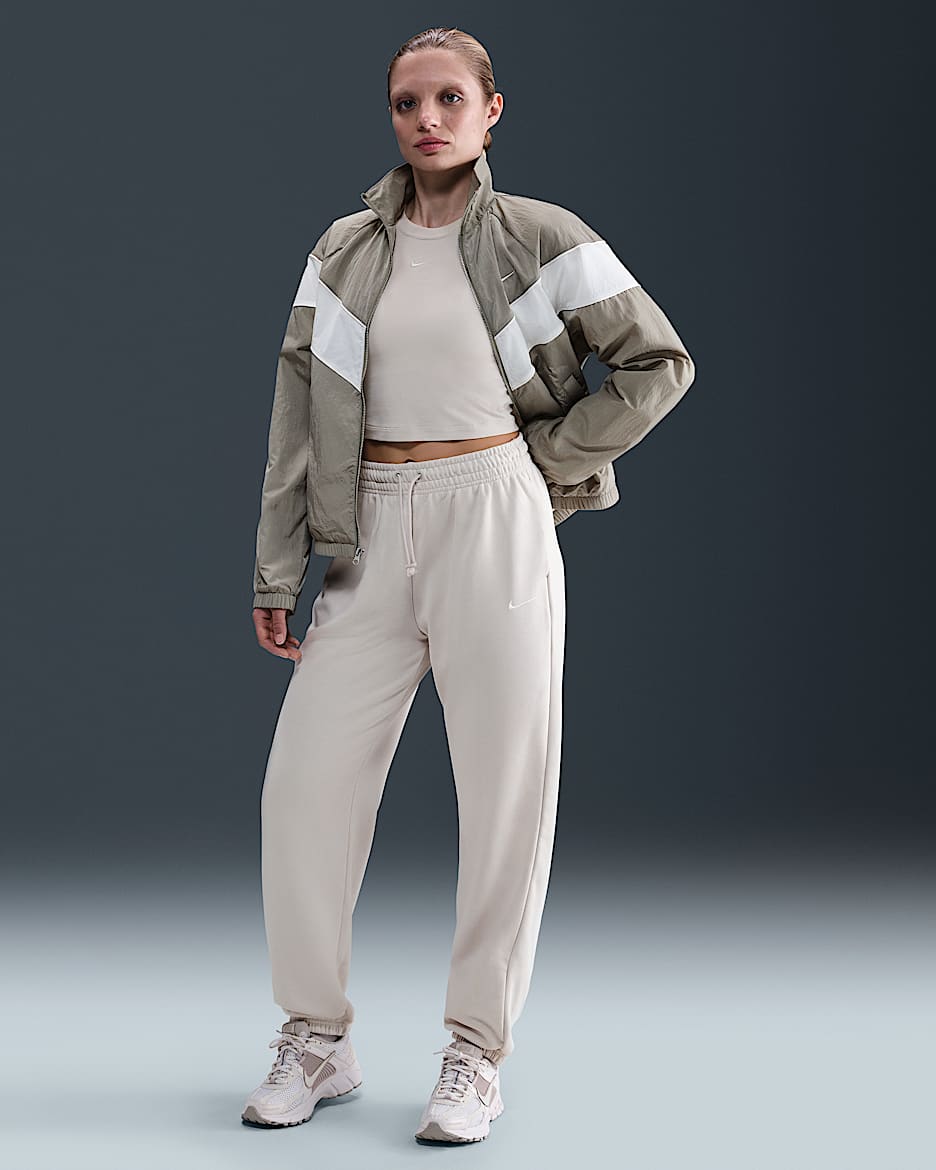 Pants de entrenamiento de French Terry oversized de tiro alto para mujer Nike Sportswear Phoenix Fleece - Marrón verdoso claro/Vela