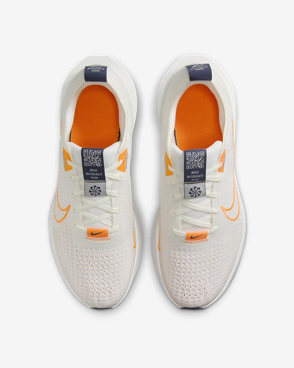 Nike Interact Run Men's Road Running Shoes - Sail/Platinum Tint/Summit White/Total Orange