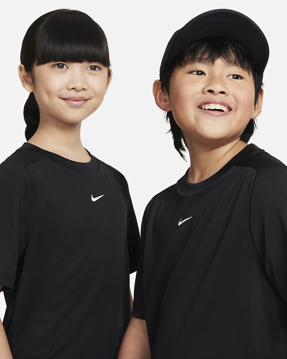 Nike Multi Older Kids' (Boys') Dri-FIT Training Top - Black/White
