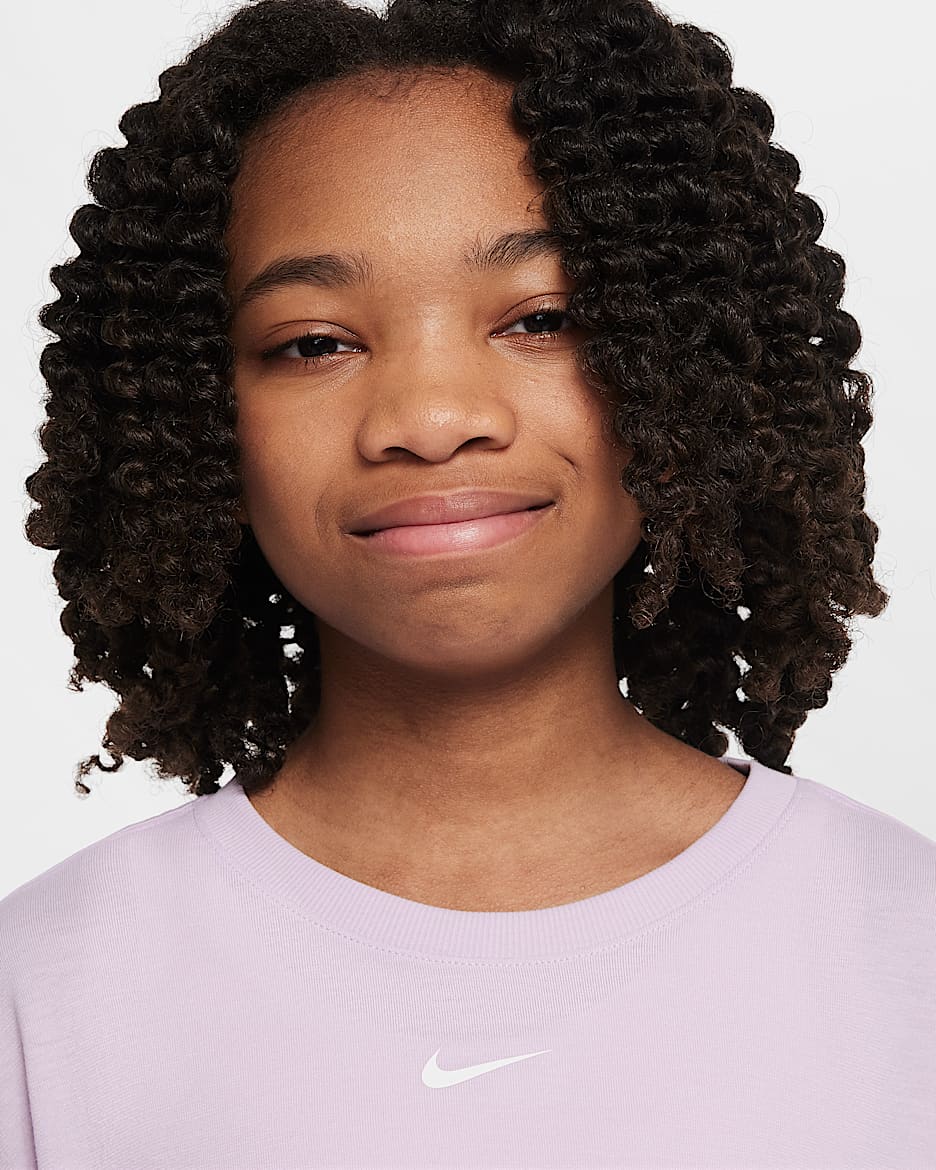 Nike One Relaxed Big Kids' (Girls') Dri-FIT Short-Sleeve Top
