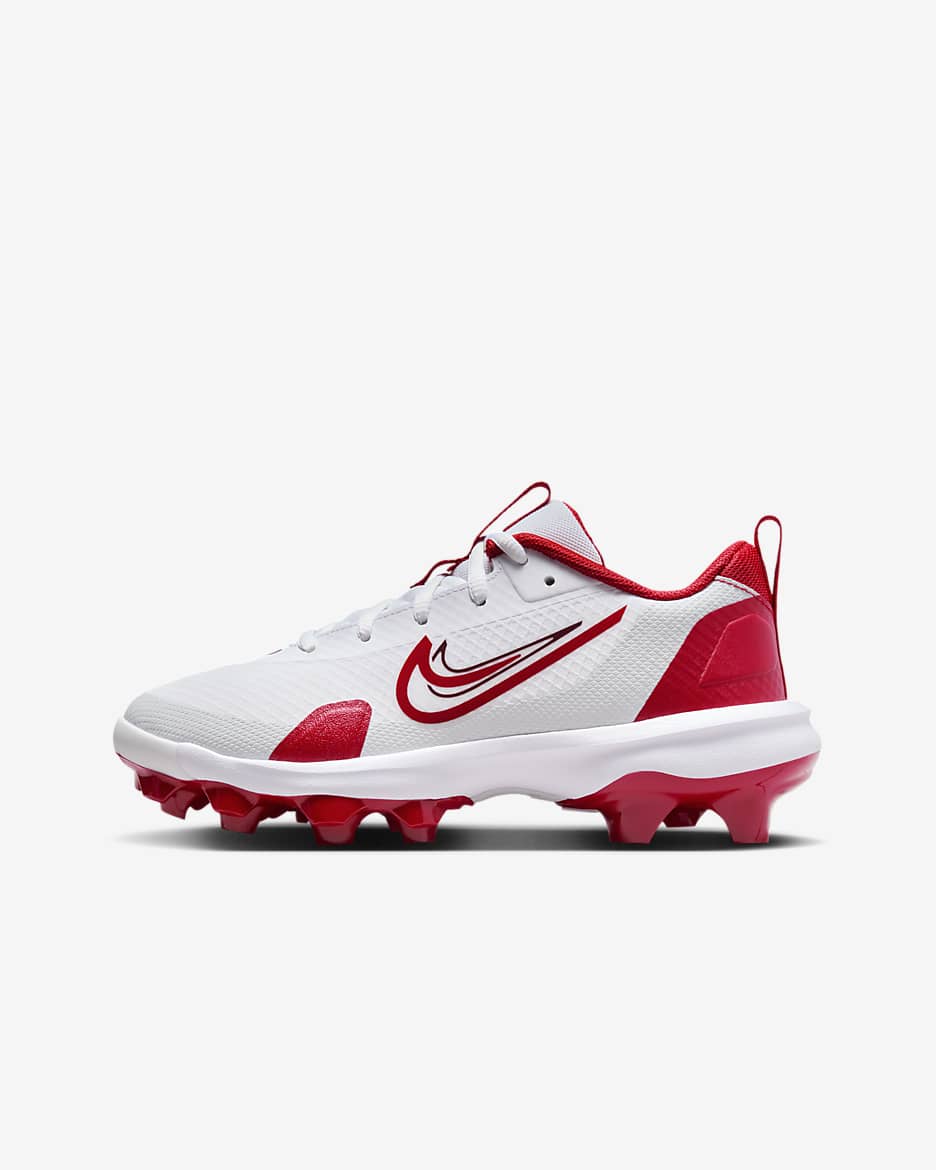 Tacos de béisbol para niños grandes Nike Force Trout 9 Pro MCS - Blanco/Platino puro/Rojo team/Rojo universitario