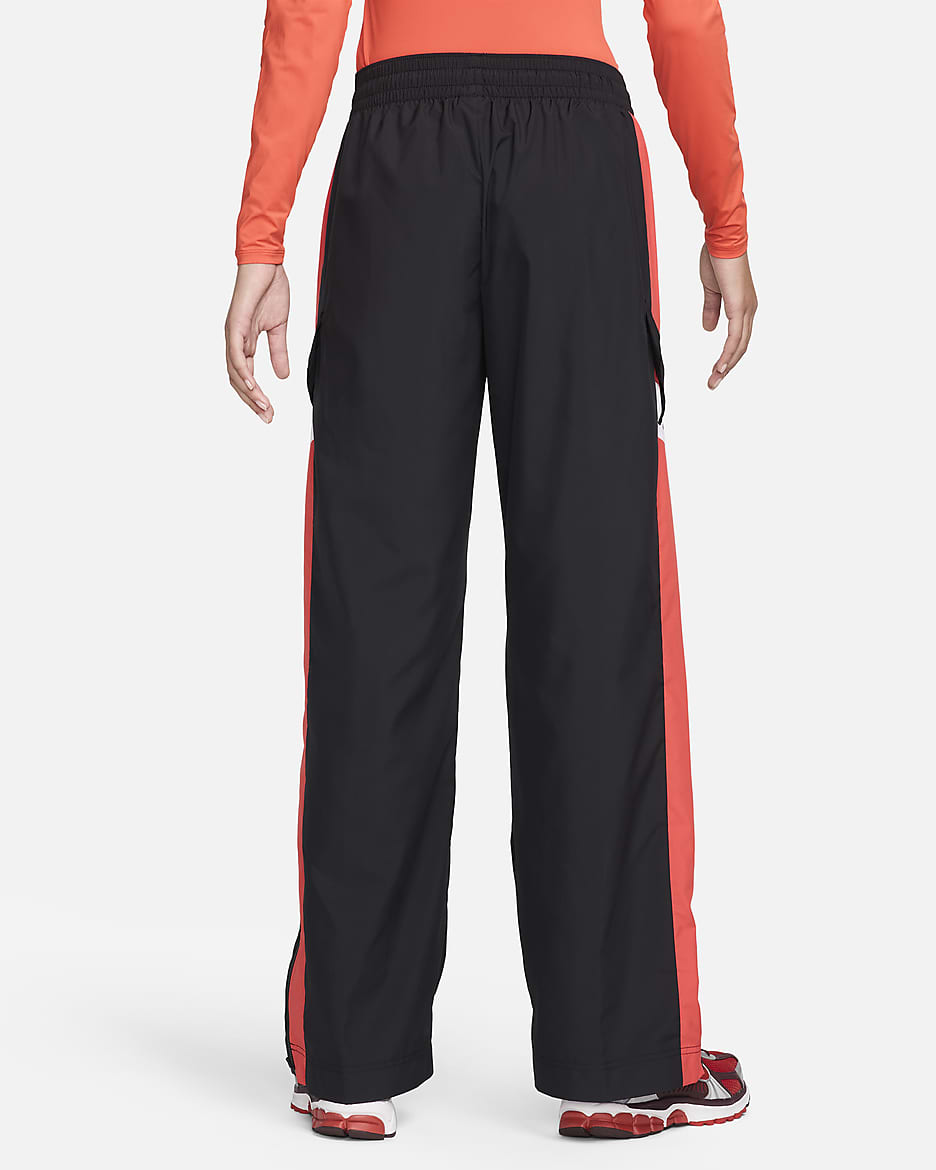 Nike Sportswear Hose mit hohem Bund für Damen - Schwarz/Light Crimson/Weiß