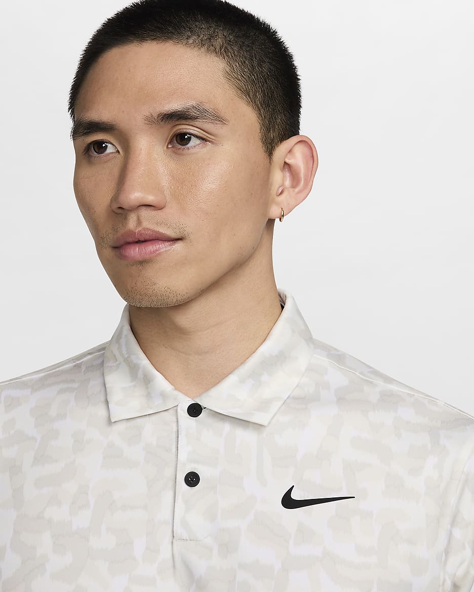 Nike Tour 男款 Dri-FIT 高爾夫球衫 - 白色/黑色