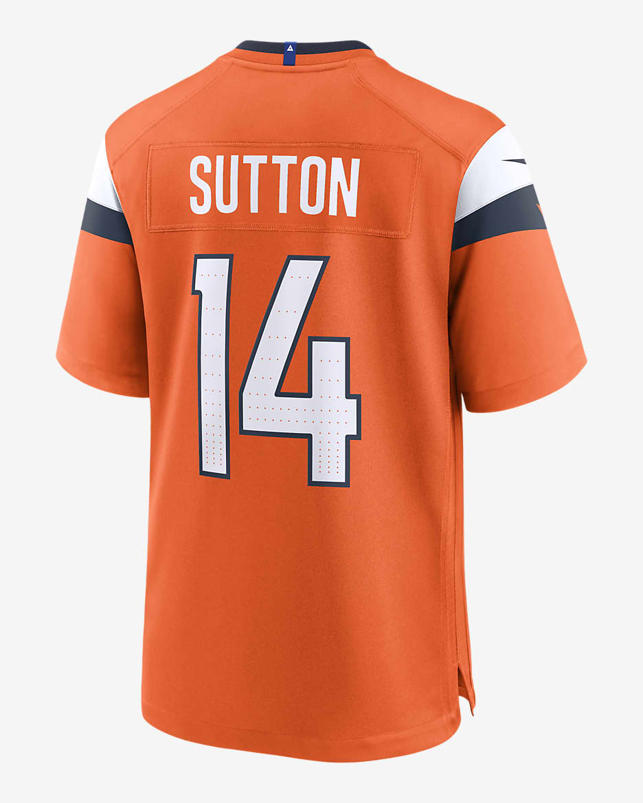 Jersey de fútbol americano Nike de la NFL Game para hombre Courtland Sutton Denver Broncos - Naranja