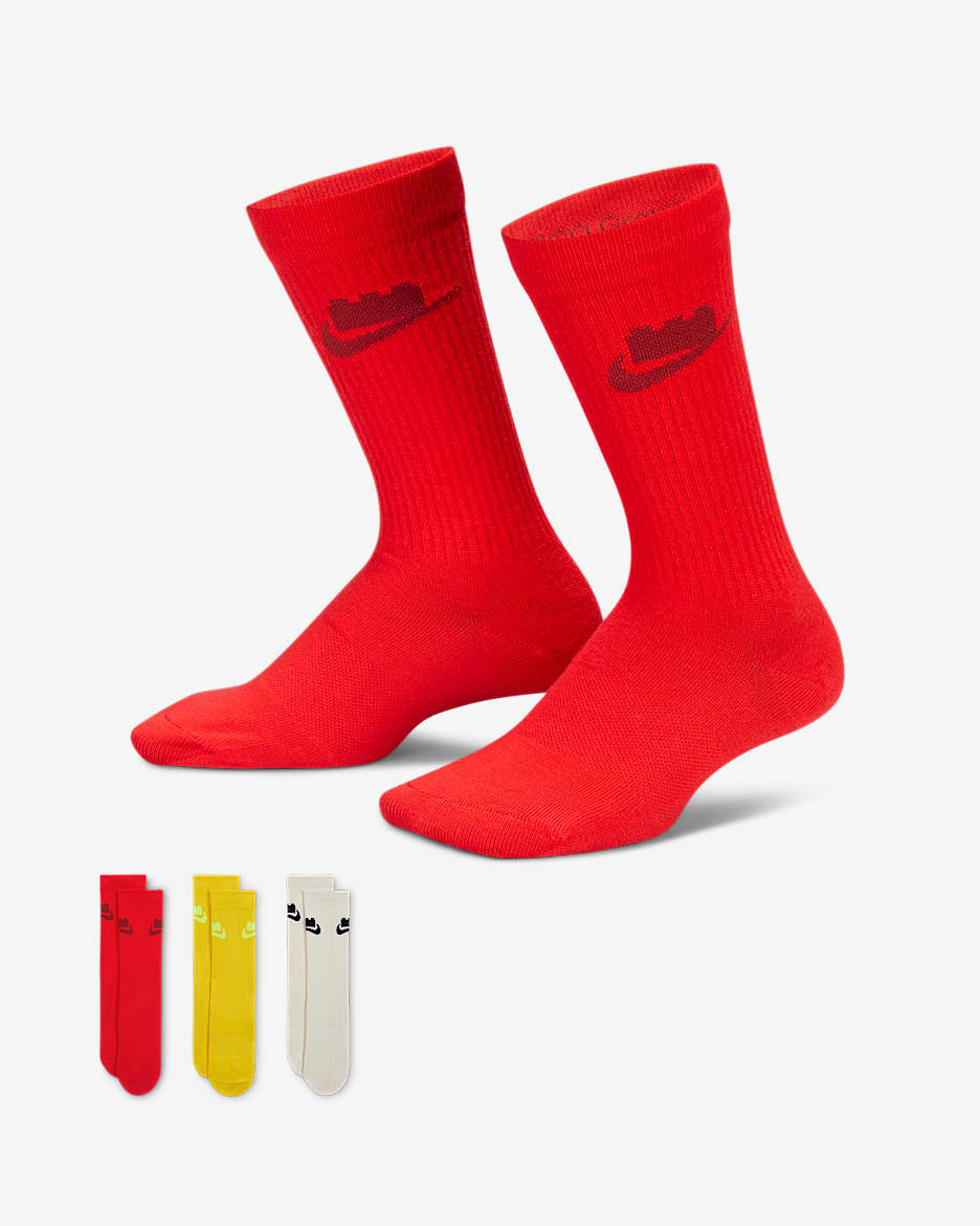 Nike x LEGO® Collection Everyday Essentials Crew Socks (3 Pairs) - Multi-Colour