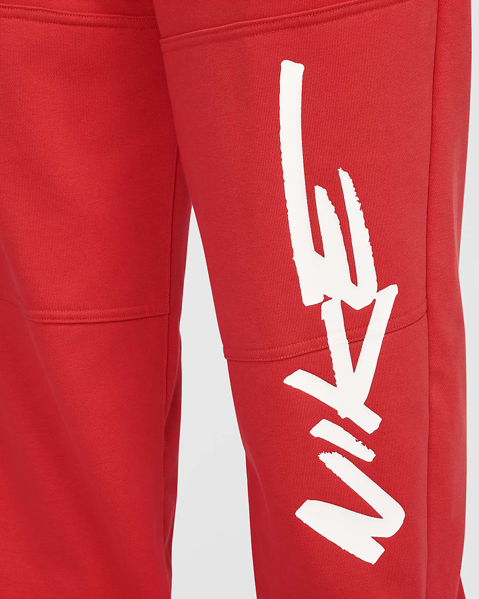 Pants de French Terry oversized de tiro medio para mujer Nike Sportswear Breaking - Carmesí claro