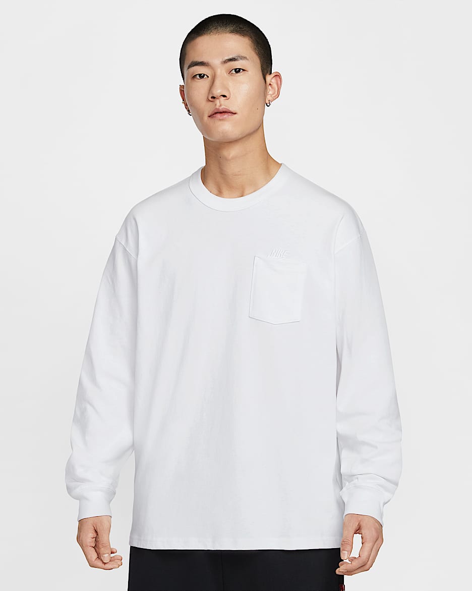 Nike Sportswear Premium Essentials Men's Long-Sleeve Pocket T-Shirt - White