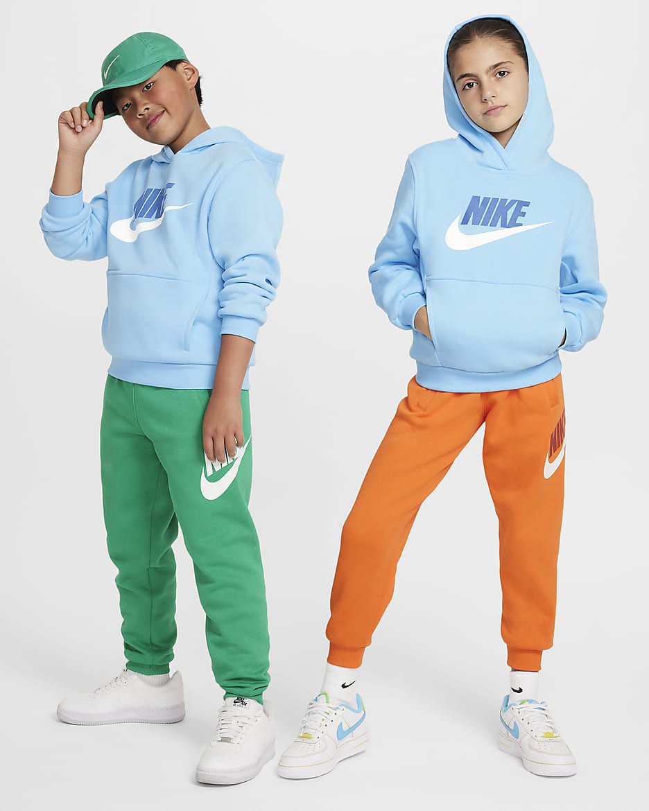 Sudadera con gorro para niños talla grande Nike Sportswear Club Fleece - Azul acuario/Blanco/Estrella azul