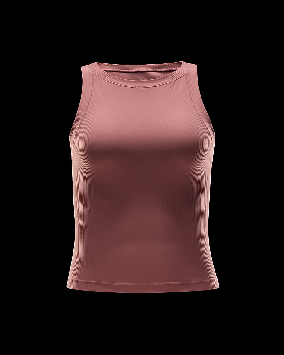 Nike Zenvy Rib Dri-FIT Tanktop (Damen) - Canyon Pink/Weiß