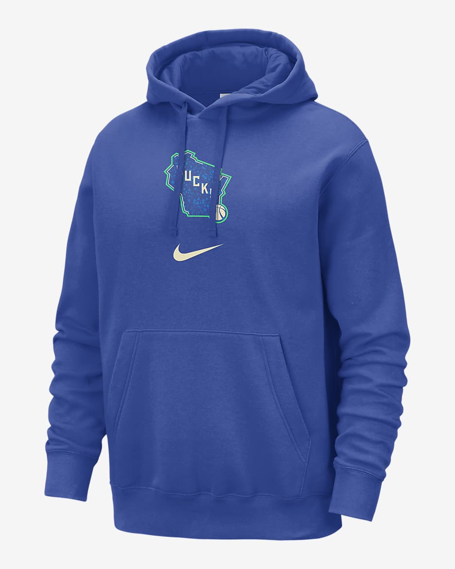Sudadera con gorro sin cierre de la NBA para hombre Nike Milwaukee Bucks Club Fleece City Edition - Royal juego