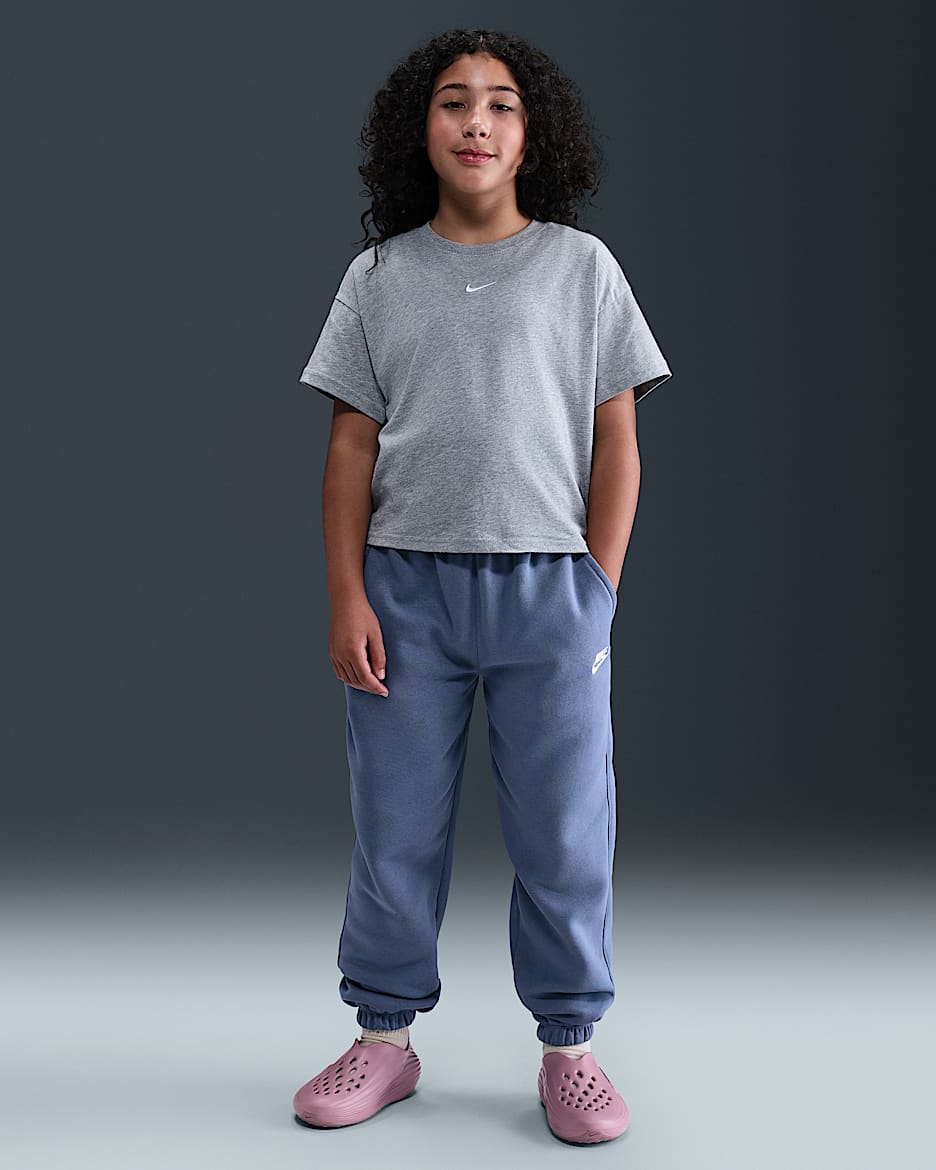 Nike Sportswear Club Fleece Big Kids' Loose Pants - World Indigo/World Indigo/White