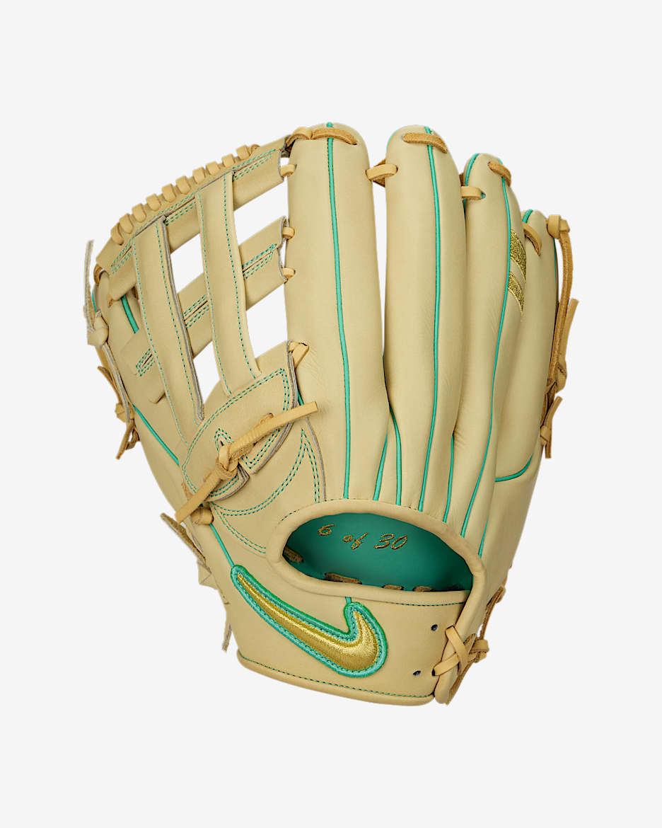 Nike SHA|DO Elite J Series Baseball Fielding Glove (Left-Handed Throw) - Alabaster/Metallic Gold