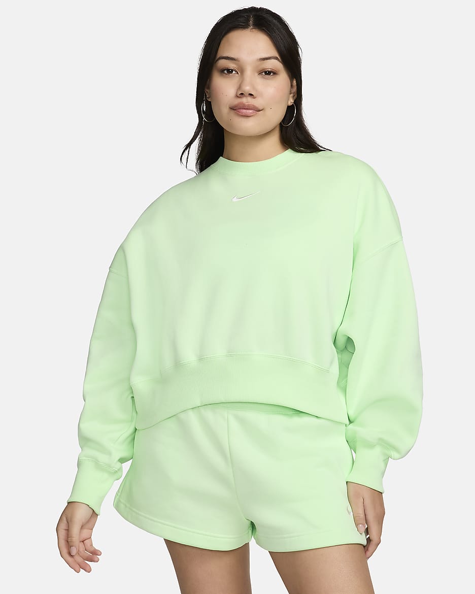 Sweat ultra-oversize à col ras-du-cou Nike Sportswear Phoenix Fleece pour femme - Vapor Green/Sail