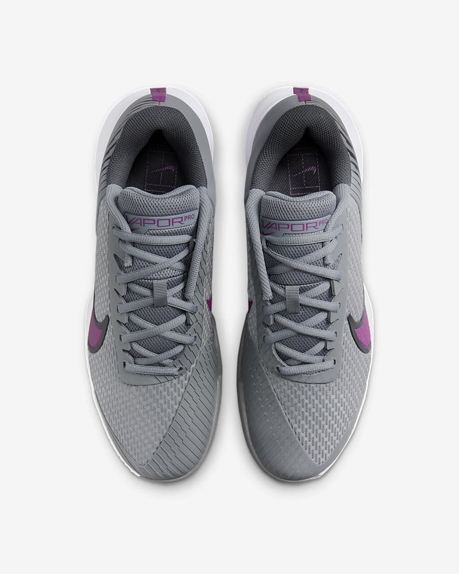 Chaussure de tennis pour surface dure NikeCourt Air Zoom Vapor Pro 2 pour homme - Smoke Grey/Dark Smoke Grey/Noir/Sangria