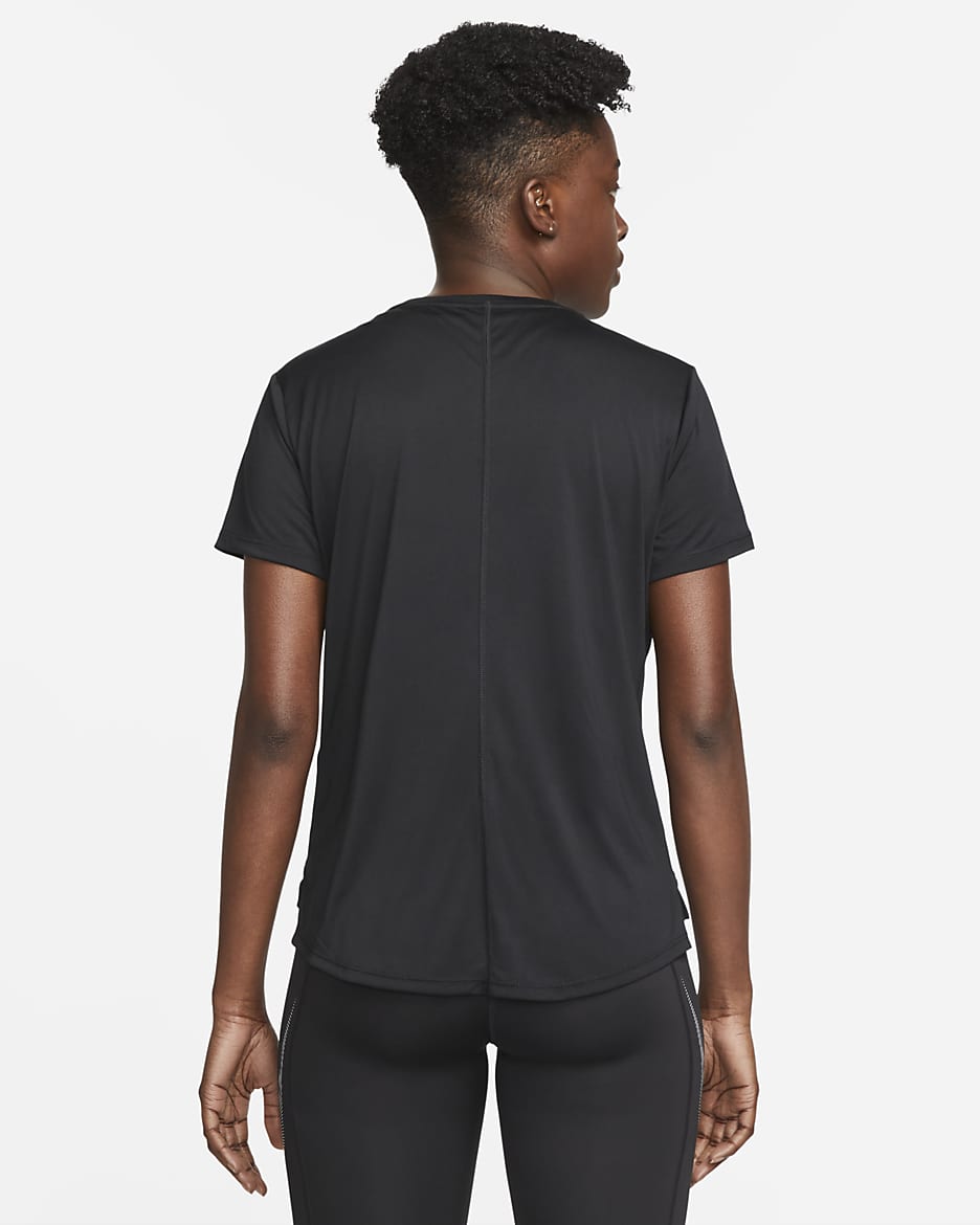 Haut de running à manches courtes Nike Dri-FIT Swoosh pour femme - Noir/Cool Grey