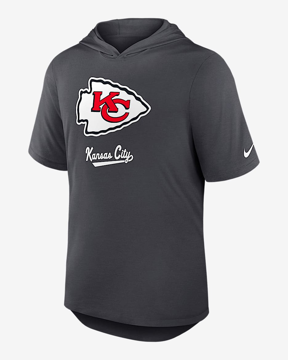 Playera Nike Dri-FIT de la NFL con gorro para hombre Kansas City Chiefs - Antracita