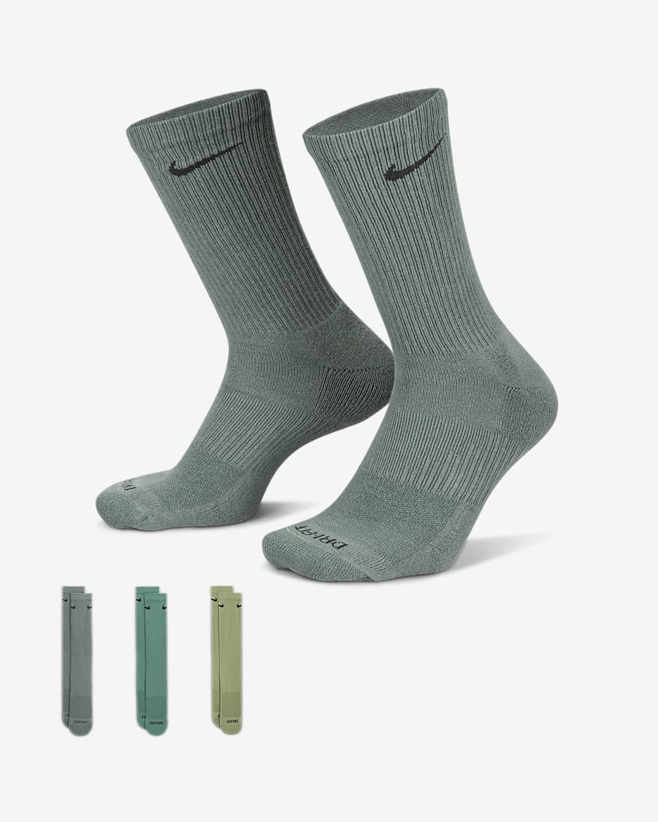 Nike Everyday Plus Cushioned Training Crew Socks (3 Pairs) - Multi-Colour