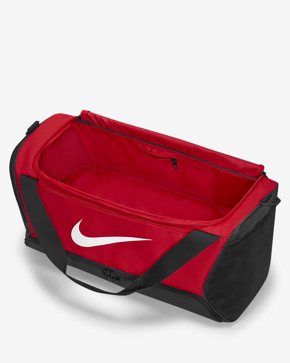 Nike Brasilia 9.5 Training Duffel Bag (Medium, 60L) - University Red/Black/White